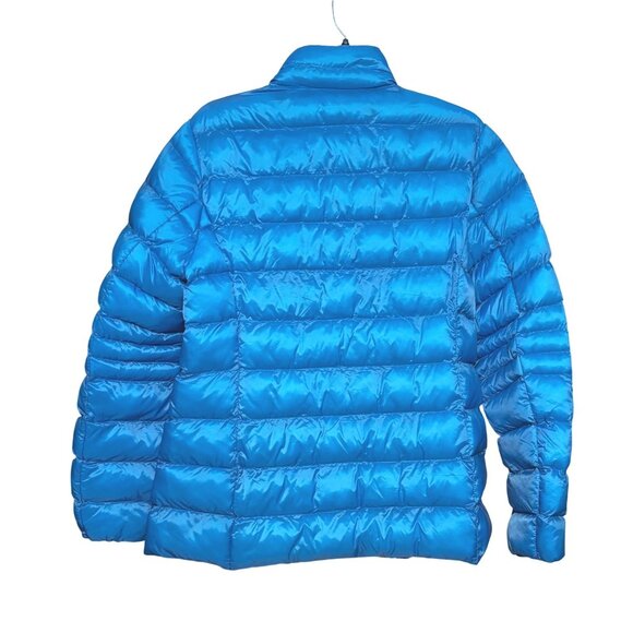 32 Degrees Heat Women Recycled Puffer Jacket Lightweight Warm Blue Zip-Up Large - Picture 2 of 11